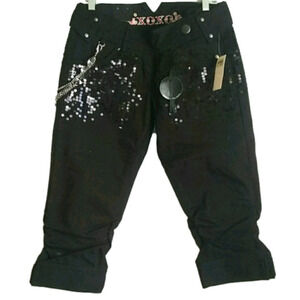 Xoxo 7/8 Embellished Premium Denim Capri Jeans 30 x 20